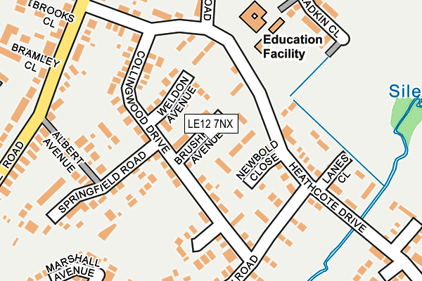 LE12 7NX map - OS OpenMap – Local (Ordnance Survey)