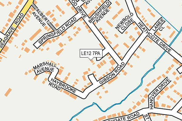 LE12 7PA map - OS OpenMap – Local (Ordnance Survey)