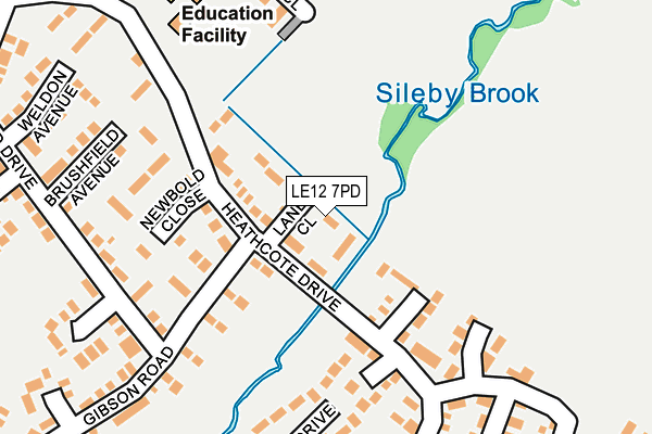 LE12 7PD map - OS OpenMap – Local (Ordnance Survey)