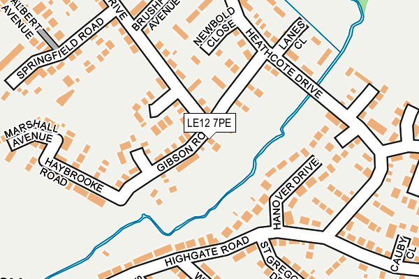 LE12 7PE map - OS OpenMap – Local (Ordnance Survey)