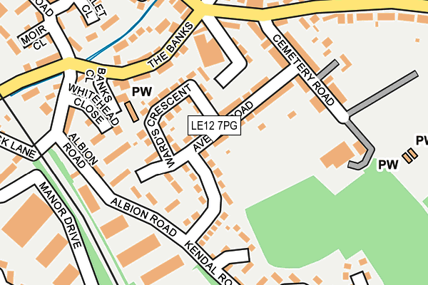 LE12 7PG map - OS OpenMap – Local (Ordnance Survey)