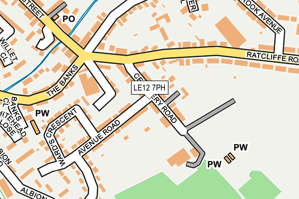 LE12 7PH map - OS OpenMap – Local (Ordnance Survey)