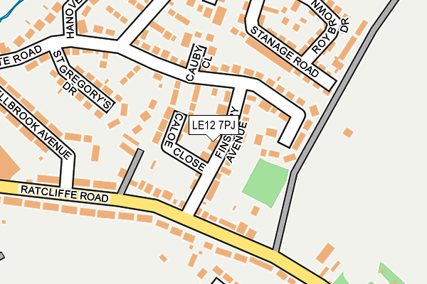 LE12 7PJ map - OS OpenMap – Local (Ordnance Survey)