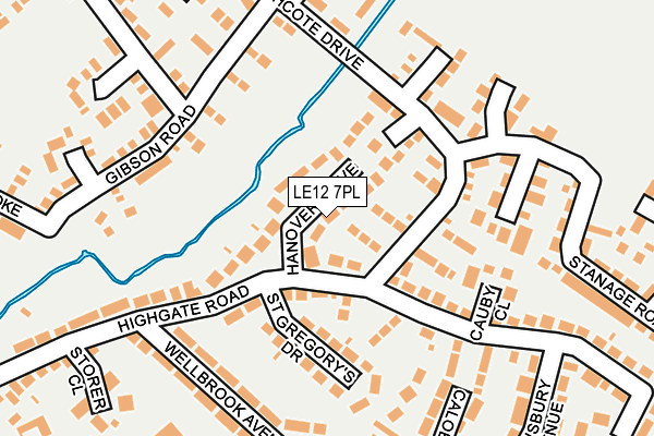 LE12 7PL map - OS OpenMap – Local (Ordnance Survey)