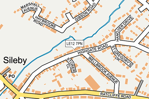 LE12 7PN map - OS OpenMap – Local (Ordnance Survey)