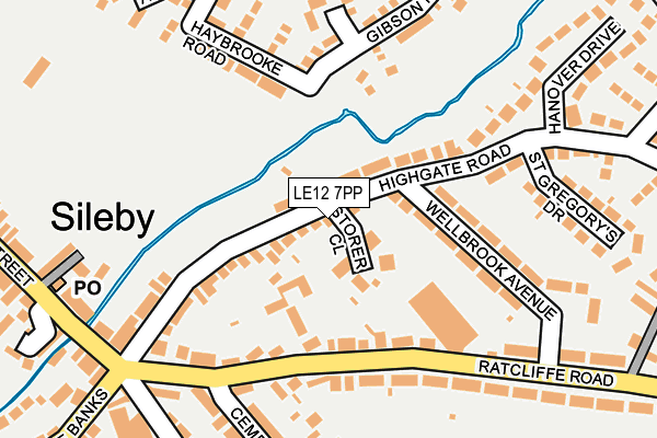 LE12 7PP map - OS OpenMap – Local (Ordnance Survey)