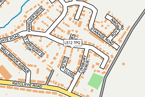 LE12 7PQ map - OS OpenMap – Local (Ordnance Survey)