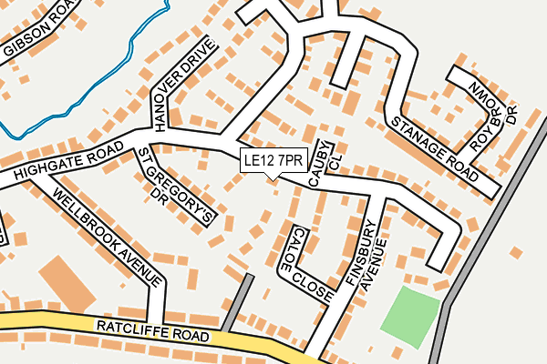 LE12 7PR map - OS OpenMap – Local (Ordnance Survey)