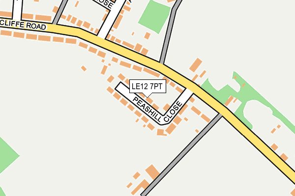 LE12 7PT map - OS OpenMap – Local (Ordnance Survey)