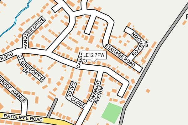 LE12 7PW map - OS OpenMap – Local (Ordnance Survey)