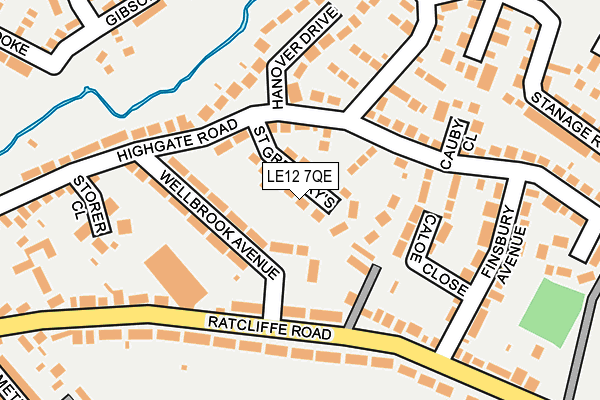 LE12 7QE map - OS OpenMap – Local (Ordnance Survey)