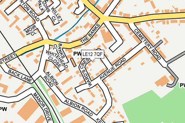 LE12 7QF map - OS OpenMap – Local (Ordnance Survey)