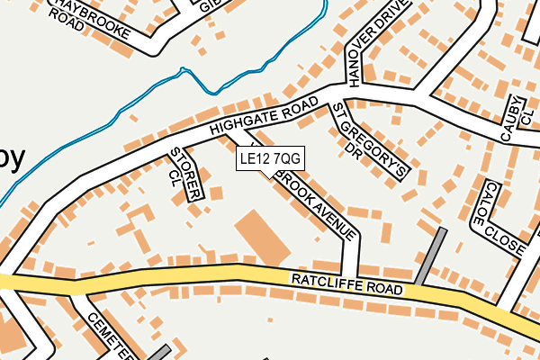 LE12 7QG map - OS OpenMap – Local (Ordnance Survey)