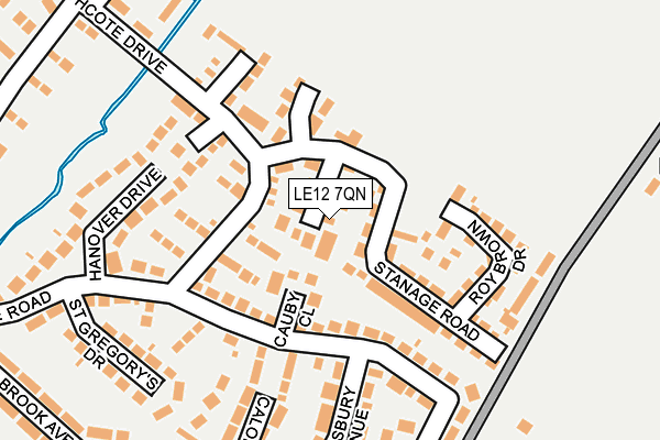 LE12 7QN map - OS OpenMap – Local (Ordnance Survey)