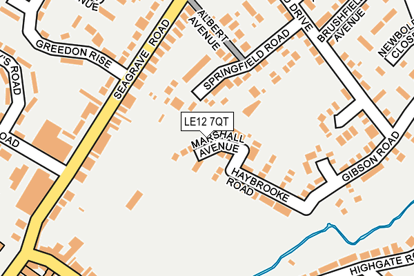 LE12 7QT map - OS OpenMap – Local (Ordnance Survey)