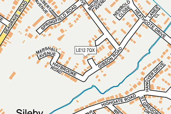 LE12 7QX map - OS OpenMap – Local (Ordnance Survey)
