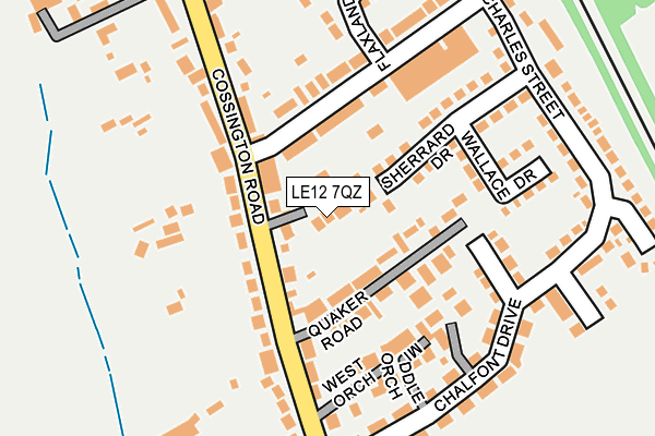 LE12 7QZ map - OS OpenMap – Local (Ordnance Survey)