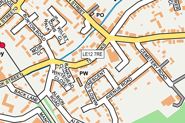 LE12 7RE map - OS OpenMap – Local (Ordnance Survey)
