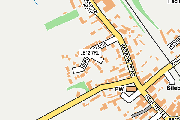 LE12 7RL map - OS OpenMap – Local (Ordnance Survey)