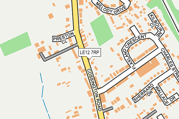 LE12 7RP map - OS OpenMap – Local (Ordnance Survey)