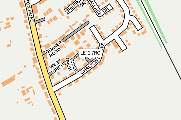 LE12 7RQ map - OS OpenMap – Local (Ordnance Survey)