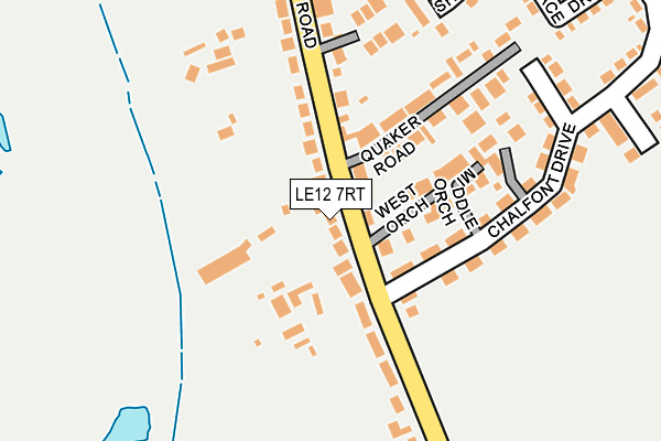 LE12 7RT map - OS OpenMap – Local (Ordnance Survey)