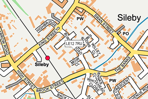 LE12 7RU map - OS OpenMap – Local (Ordnance Survey)