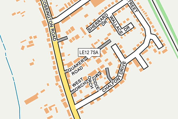 LE12 7SA map - OS OpenMap – Local (Ordnance Survey)