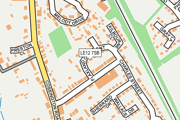 LE12 7SB map - OS OpenMap – Local (Ordnance Survey)