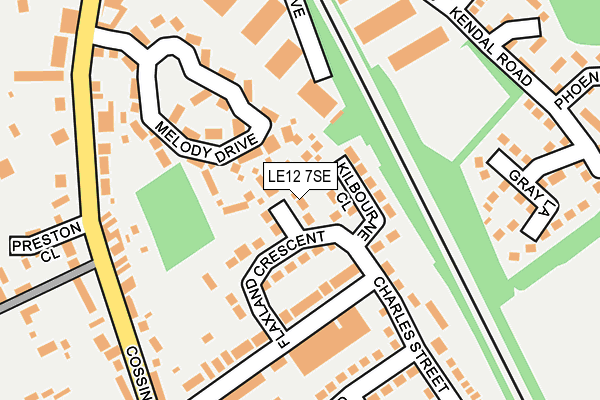 LE12 7SE map - OS OpenMap – Local (Ordnance Survey)