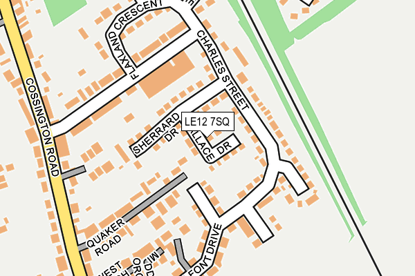 LE12 7SQ map - OS OpenMap – Local (Ordnance Survey)