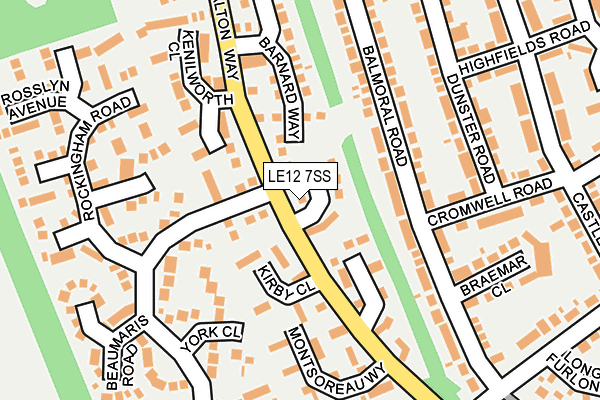 LE12 7SS map - OS OpenMap – Local (Ordnance Survey)