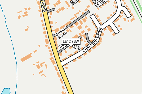 LE12 7SW map - OS OpenMap – Local (Ordnance Survey)