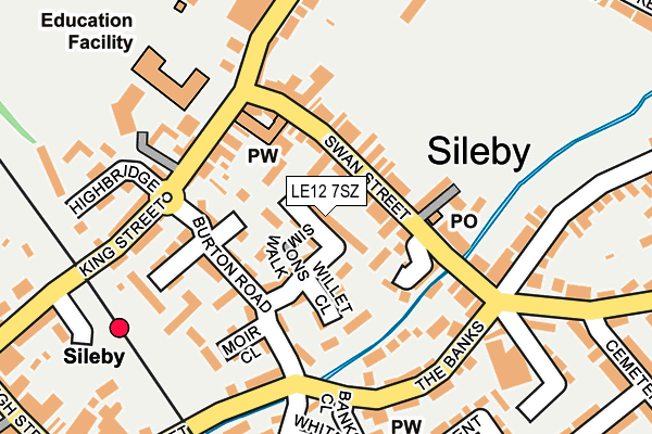 LE12 7SZ map - OS OpenMap – Local (Ordnance Survey)