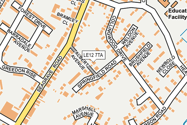 LE12 7TA map - OS OpenMap – Local (Ordnance Survey)