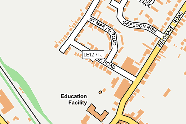 LE12 7TJ map - OS OpenMap – Local (Ordnance Survey)