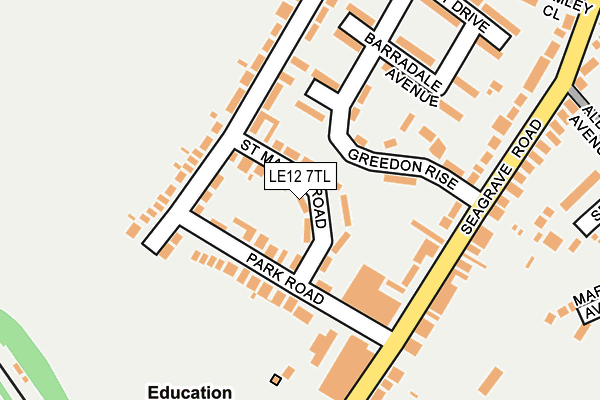 LE12 7TL map - OS OpenMap – Local (Ordnance Survey)