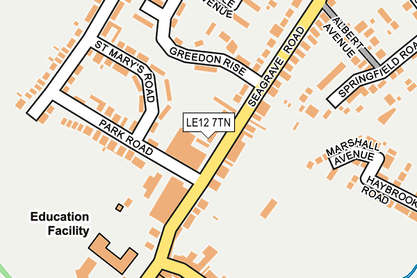 LE12 7TN map - OS OpenMap – Local (Ordnance Survey)