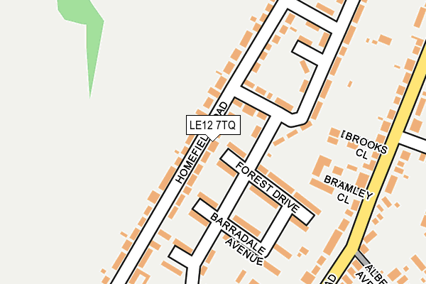 LE12 7TQ map - OS OpenMap – Local (Ordnance Survey)