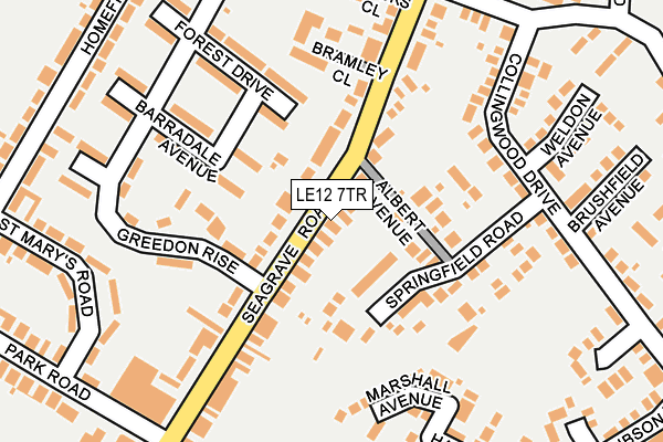 LE12 7TR map - OS OpenMap – Local (Ordnance Survey)