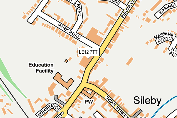 LE12 7TT map - OS OpenMap – Local (Ordnance Survey)