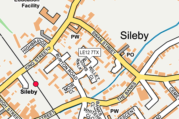 LE12 7TX map - OS OpenMap – Local (Ordnance Survey)