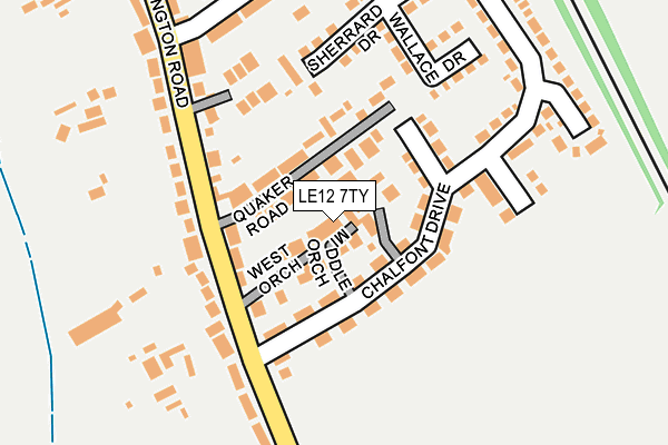 LE12 7TY map - OS OpenMap – Local (Ordnance Survey)