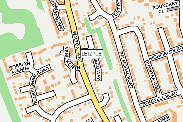 LE12 7UE map - OS OpenMap – Local (Ordnance Survey)