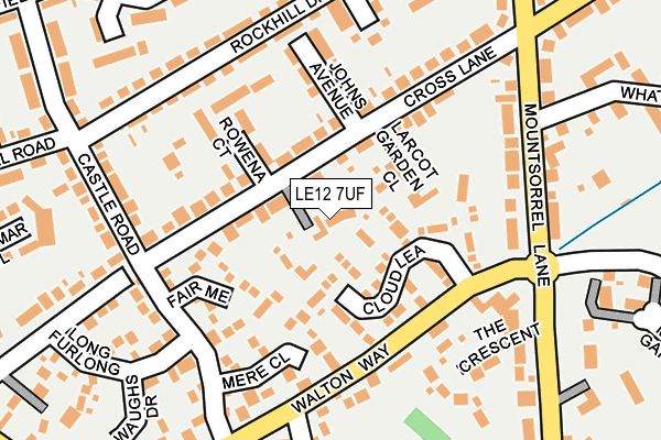 LE12 7UF map - OS OpenMap – Local (Ordnance Survey)