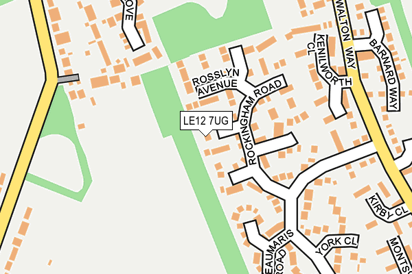 LE12 7UG map - OS OpenMap – Local (Ordnance Survey)