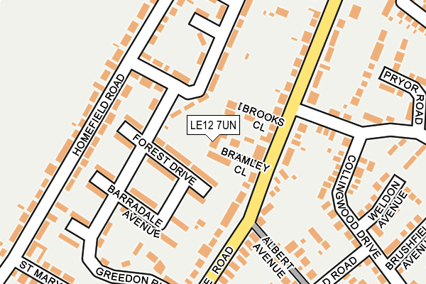 LE12 7UN map - OS OpenMap – Local (Ordnance Survey)
