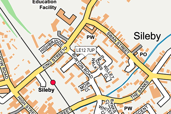 LE12 7UP map - OS OpenMap – Local (Ordnance Survey)