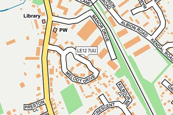 LE12 7UU map - OS OpenMap – Local (Ordnance Survey)