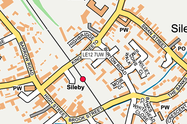 LE12 7UW map - OS OpenMap – Local (Ordnance Survey)